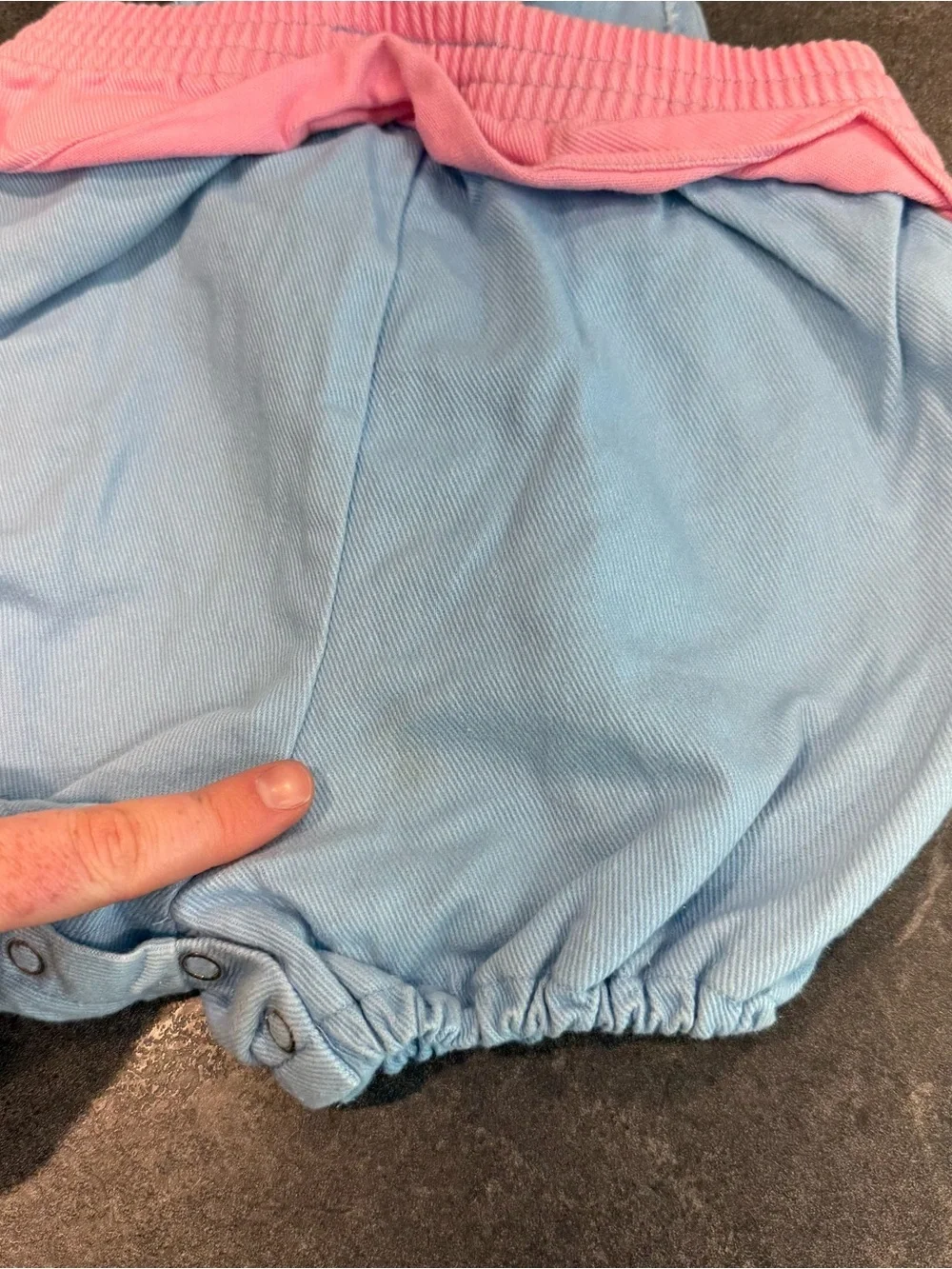 Vintage 24 month bubble romper shortalls Petite Club 90s blue pink baby girl